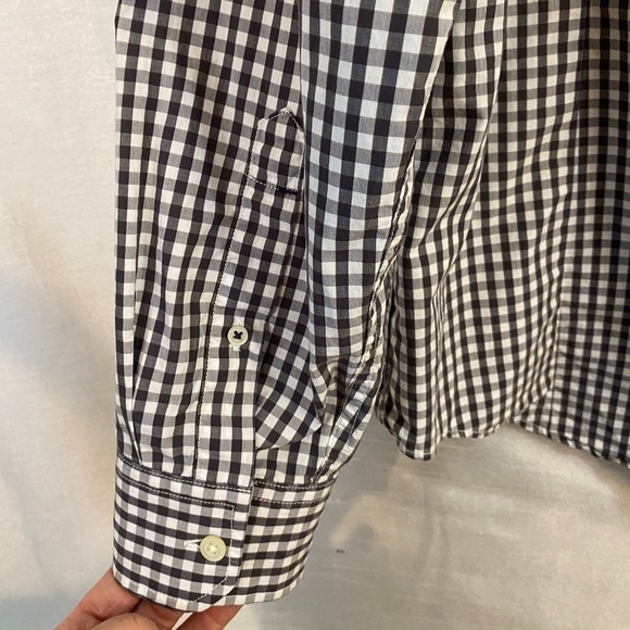 NWT Banana Republic Grey and Black Plaid Long Sleeve Dress  Shirt Mens XLg - Picture 14 of 15